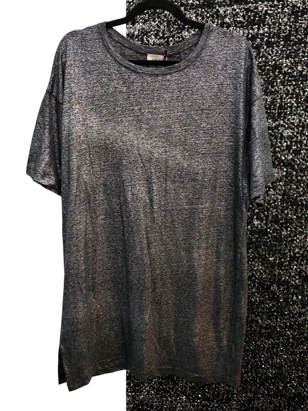 Mikuta Dark Sparkly Linen Dress Size SM